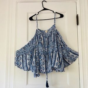 Surf Gypsy Off Shoulder Patterned Top